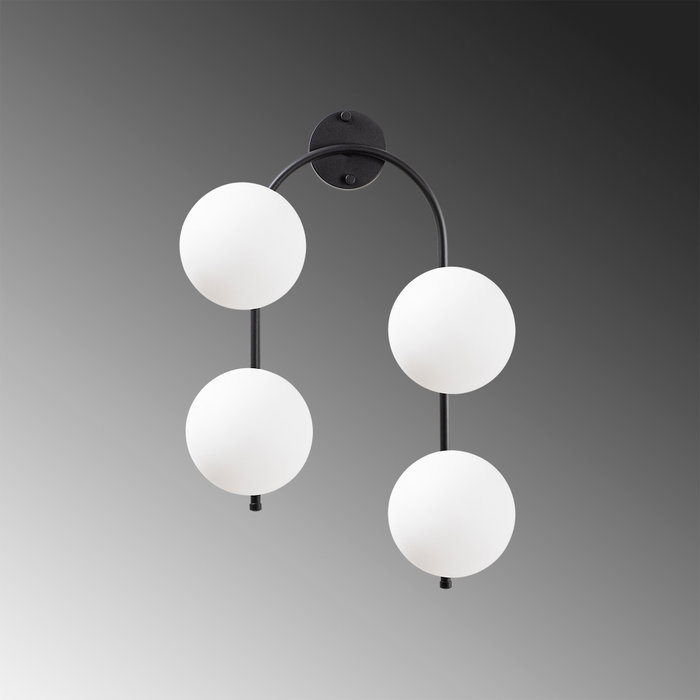 Opviq Jewel - 10595 Lámpara de pared moderna e industrial Negro y Crema